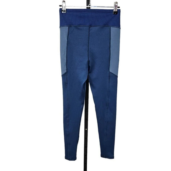 For Love & Lemons Payton High Rise  Ribbed Active Leggings Blue Size Small, NWT - Picture 2 of 9
